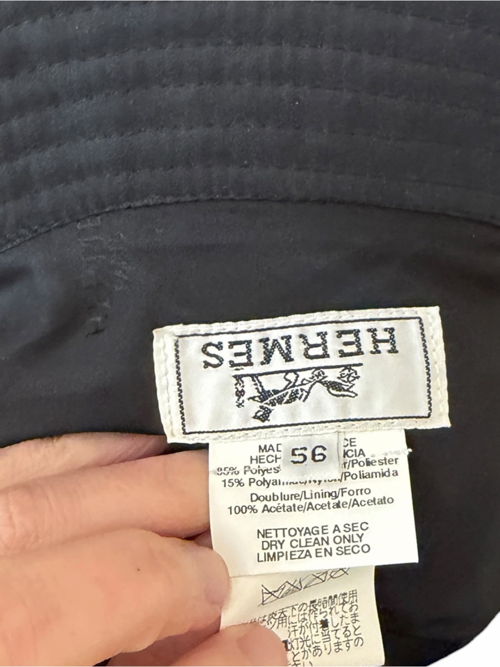 Hermès Milo L’Aventure Technical Bucket Hat Black Size 56—Water Resistant - Picture 12 of 15